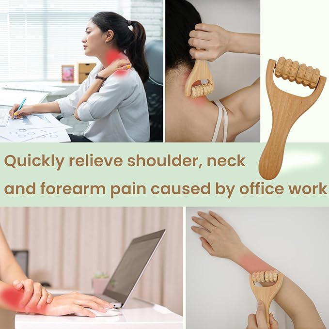 3Pcs Wooden Massage Tools，Lymphatic Drainage Massager ，Maderoterapia Kit for Deep Tissue，Muscle Pain Relief, Anti-Cellulite，Body Sculpting & Shaping，Foot Roller for Plantar Fasciitis-CasaMuseHome