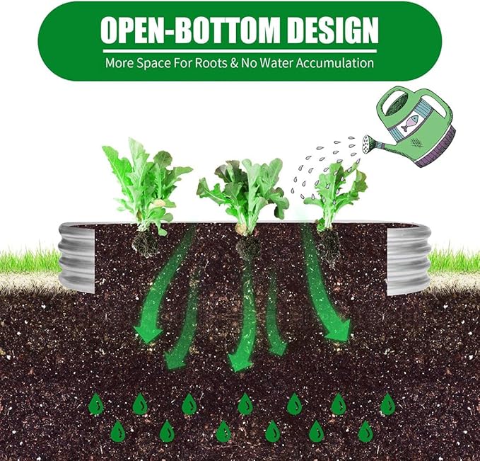 9 ft x 3 ft Raised Garden Bed Metal Elevated Planter for Vegetable Flower Herb (2pk)-CasaMuseHome