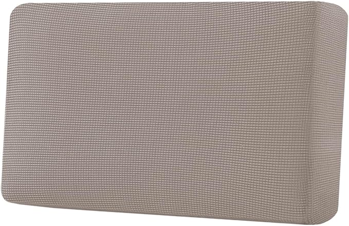 H.VERSAILTEX Super Stretch Individual Seat Cushion Covers Sofa Covers Couch Cushion Covers Slipcover Sets Thick Jacquard Textured Twill Fabric (1 Piece Loveseat Cushion Cover, Taupe)-CasaMuseHome