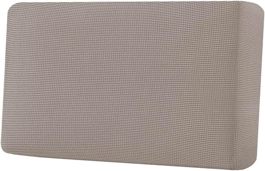 H.VERSAILTEX Super Stretch Individual Seat Cushion Covers Sofa Covers Couch Cushion Covers Slipcover Sets Thick Jacquard Textured Twill Fabric (1 Piece Loveseat Cushion Cover, Taupe)-CasaMuseHome