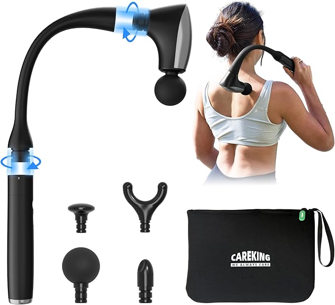 2-in-1 Detachable Muscle Massage Gun Deep Tissue with 20'' Extension Handle, Back and Neck Massager for Pain Relief, Handheld Massager for Shoulder Lower Back Leg Waist, FSA-HSA Eligible-CasaMuseHome