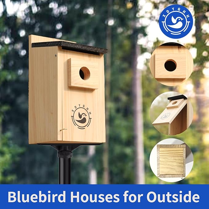 2 Pack Bird Houses for Outside,Bird House kit,Hummingbird House,Blue Bird House Outdoor Wren Swallow Finch-CasaMuseHome