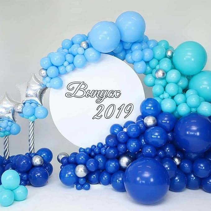 130pcs Royal Blue Balloons Different Sizes 18" 12" 10" 5" Party Latex Balloons for Birthday Graduation Baby Shower Anniversary Nautical Party Decorations-CasaMuseHome