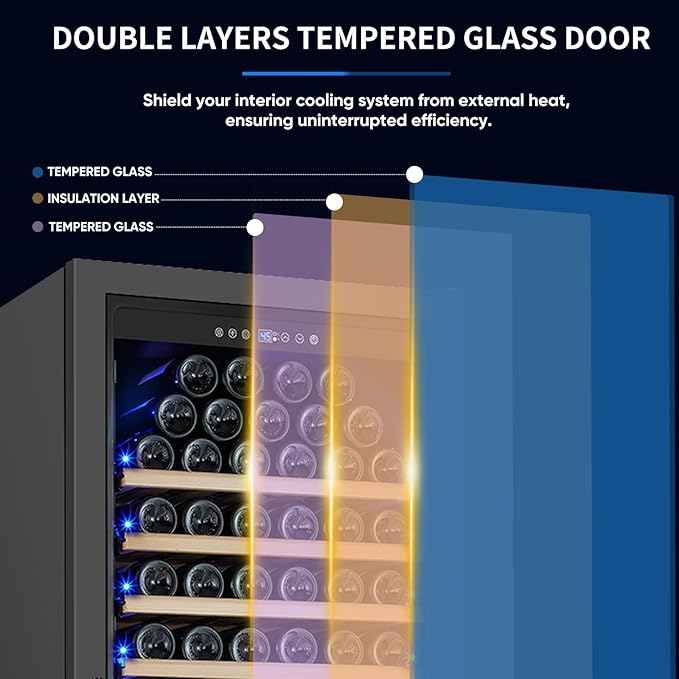 200 Bottle Upgrade Wine Cooler Refrigerator - 24 Inch Large Capacity Wine Fridge Built-In Freestanding, with Quiet Compressor, Professional Temperature Control & Wine Cellar - Black-CasaMuseHome