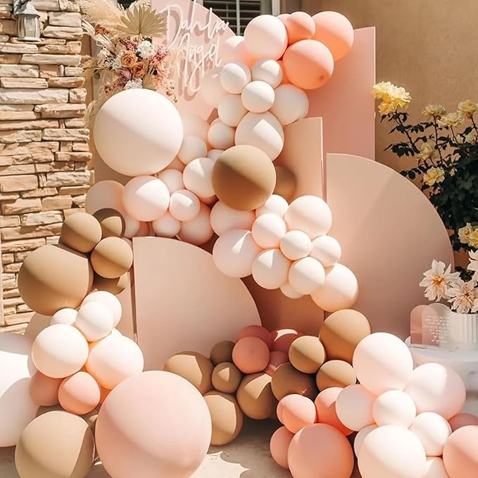130pcs Blush Pink Balloons Different Sizes 18" 12" 10" 5" Boho Pink Latex Balloon Garland Arch Kit for Birthday Baby Shower Graduation Wedding Gender Reveal Party Decorations-CasaMuseHome