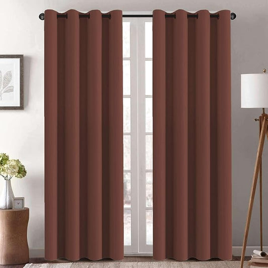 H.VERSAILTEX Thermal Insulated Blackout Window Panels Microfiber Formaldehyde-Free Kids Curtains for Holiday Season Home Decoration,Grommet Top,52 by 96 - Inch - Rust - Set of 2-CasaMuseHome