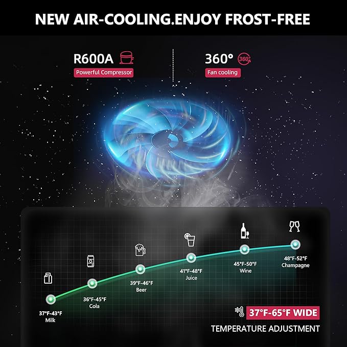 24 Inch Beverage Refrigerator, Beverage Cooler 180 Can Built-in Design, Under Counter Beer Fridge with Glass Door for Soda, Wine, Water - For Kitchen, Office or Bar-CasaMuseHome