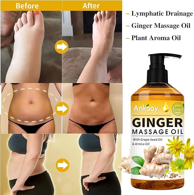 3 Pack Massage Oil for Massage Therapy,Sore Muscle Arnica Oil & Relaxing Lavender Oil & Ginger Oil Lymphatic Drainage & Massage Ball,Lymphatic Drainage Massager Body Oil,Massage Kit Gifts for Women-CasaMuseHome