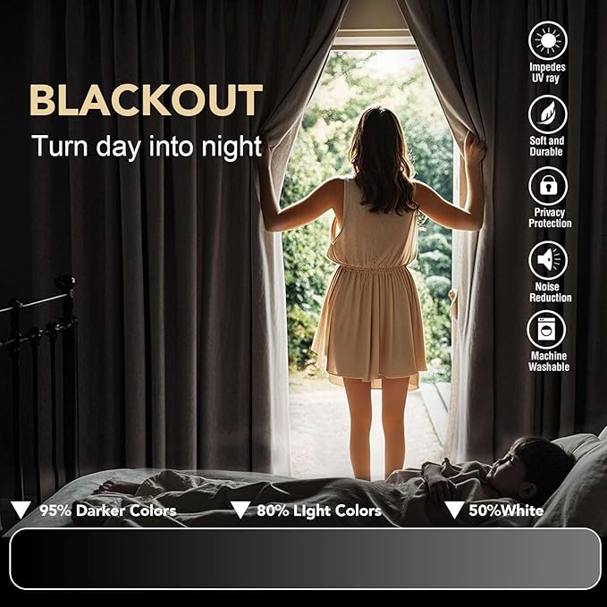 H.VERSAILTEX Thermal Insulated Blackout Curtains for Living Room 108 Inches Long, Window Treatment Grommet Top Extra Long Panels/Drapes for Bedroom (52-inch by 108-inch, Chocolate Brown, Set of 2)-CasaMuseHome