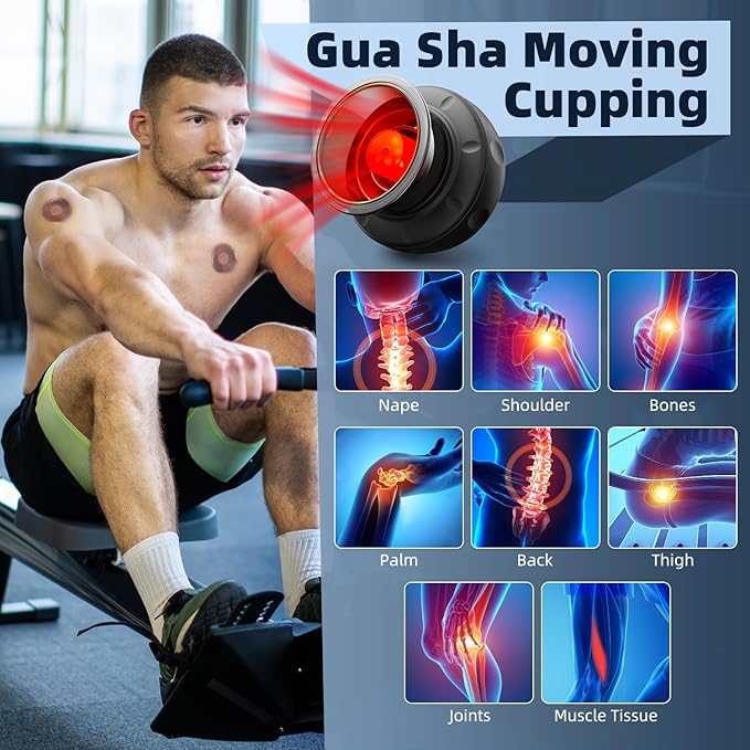 2 Electric Cupping Therapy Set, 5-in-1 Smart Cupping kit with Red Light Therapy, Gua Sha Massage Tool, Relieves Neck Shoulder Back Aches Muscle Soreness, Improves Blood Circulation-CasaMuseHome