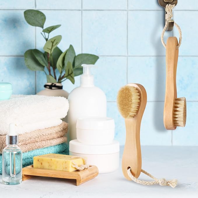 3 Pcs Wood Laundry Stain Brush Stain Remover Brushes with Boar Bristle Small Stain Brush for Clothes for Scrubbing Stains from Furniture Fabric Leather(3 Pcs A)-CasaMuseHome