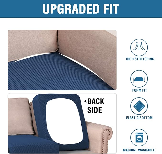 H.VERSAILTEX Super Stretch Stylish Cushions Covers/Furniture Cover Spandex Jacquard Small Checked Pattern Super Soft Slipcover Washable Individual-CasaMuseHome