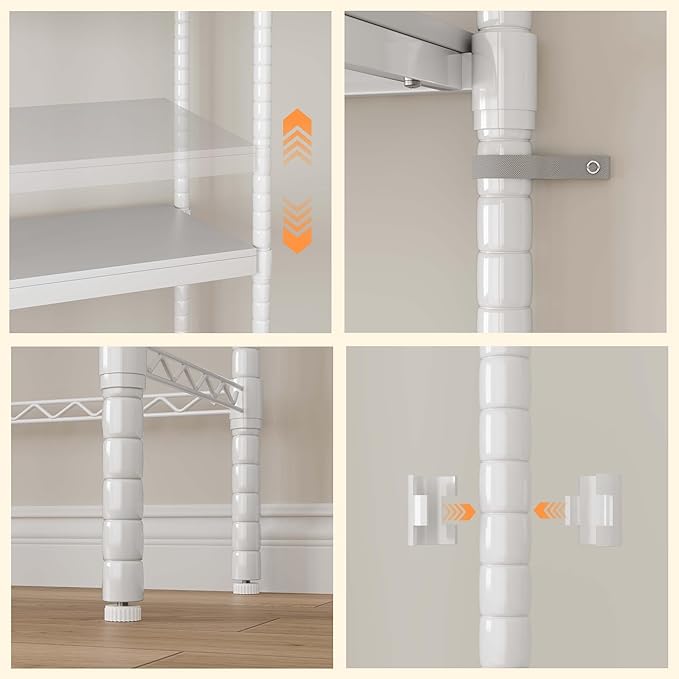 5-Tier Over-The-Washer Shelf - Adjustable 28" Laundry Organizer with 100lb Double Wood Shelves, Space-Saving Storage Unit for Small Homes (White)-CasaMuseHome