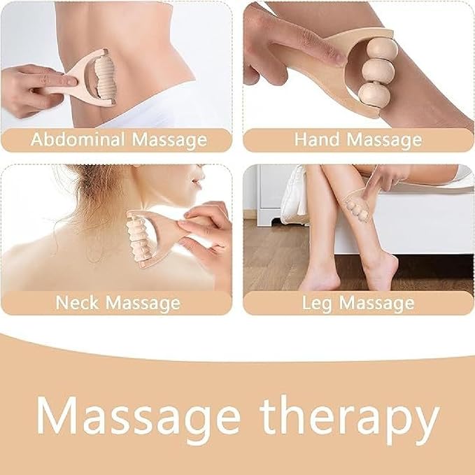 3Pcs Wooden Hand Massage Roller, Manual Wood Therapy Massage Tools Massager Roller for Relaxes Thigh, Leg, Hands Full Body Muscle Men Women Gift-CasaMuseHome