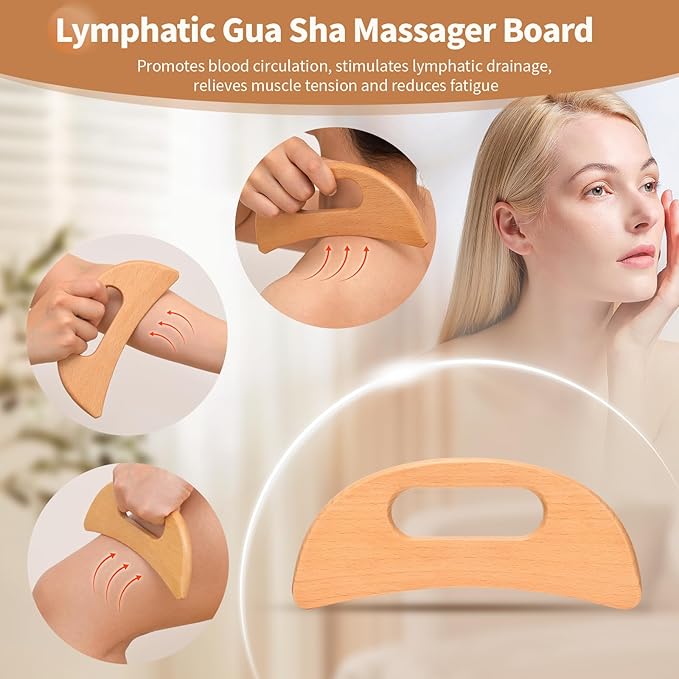 5 in 1 Wood Therapy Massage Tools Lymphatic Drainage Massager Maderoterapia Kit Wooden Massager Body Sculpting Tools for Muscle Pain Relief, Anti-Cellulite, Body Contouring and Shaping-CasaMuseHome
