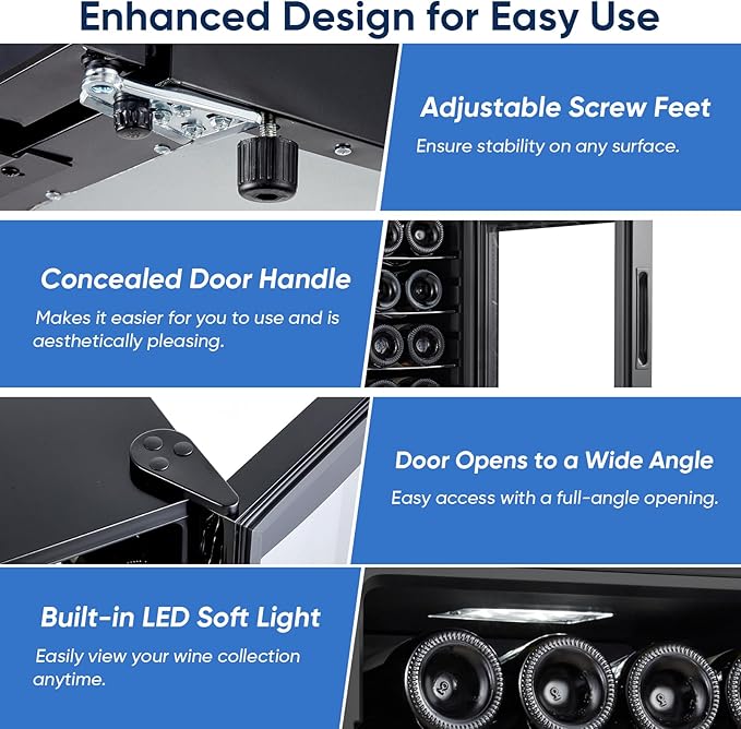 24 Bottle Compressor Wine Cooler Refrigerator with Lock, Freestanding Wine Fridge, 41°F-64°F Digital Temperature Control, Large Wine Cellar for Red, White, Champagne, and Sparkling Wine – Black-CasaMuseHome