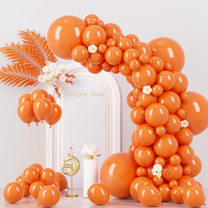 130pcs Orange Balloons Different Sizes 18" 12" 10" 5" Orange Matte Latex Balloons for Boys Girls Birthday Baby Shower Gender Reveal Wedding Gender Reveal Autumn Party Decorations-CasaMuseHome