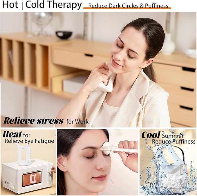 6-in-1 Ceramic Gua Sha Tool for Face & Body - Manual Facial Massage for Lymphatic Drainage, Jaw Lifting, Puffiness Care, Neck Massage for Stress Relief at Home, Self Care Gift for Mum Wife White-CasaMuseHome