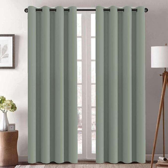 H.VERSAILTEX Thermal Insulated Blackout Window Panels Microfiber Formaldehyde-Free Kids Curtains for Holiday Season Home Decoration,Grommet Top,52 by 96 - Inch - Cyan - Set of 2-CasaMuseHome