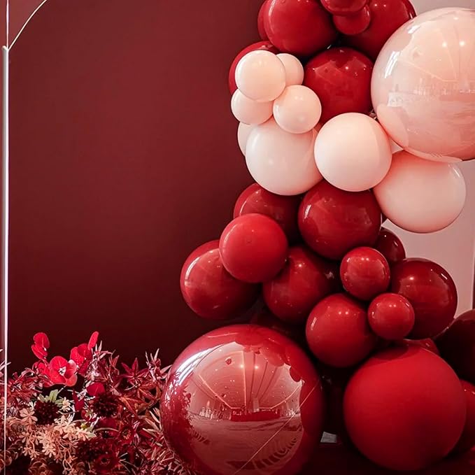 130pcs Ruby Red Balloons Different Sizes 18" 12" 10" 5" Dark Red Latex Balloon Garland Arch Kit for Birthday Baby Shower Graduation Wedding Valentine's Day Christmas Party Decorations-CasaMuseHome