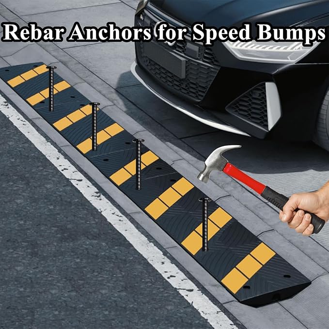 16 Inch Rebar Stakes 10 Pack Heavy Duty Ground Anchors 1/2 Inch Diameter Galvanized Steel Asphalt Anchoring Metal Spikes for Speed Bump, Parking Curb and Camping Tent-CasaMuseHome