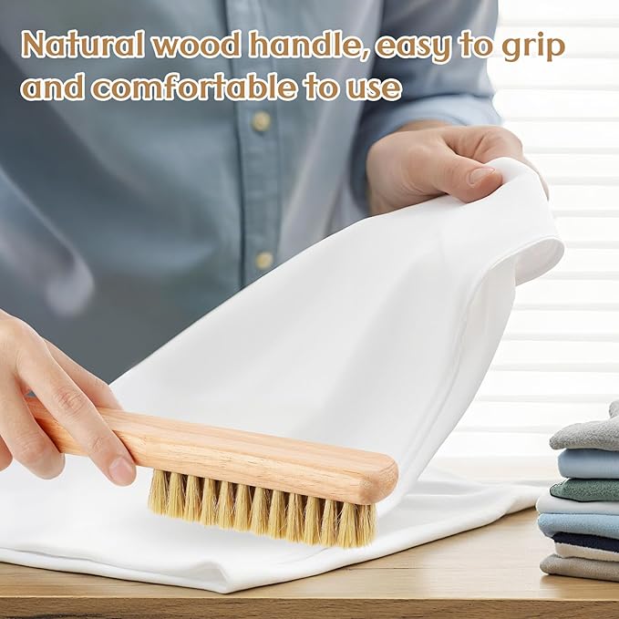 3 Pcs Wood Laundry Stain Brush Stain Remover Brushes with Boar Bristle Small Stain Brush for Clothes for Scrubbing Stains from Furniture Fabric Leather(3 Pcs D)-CasaMuseHome