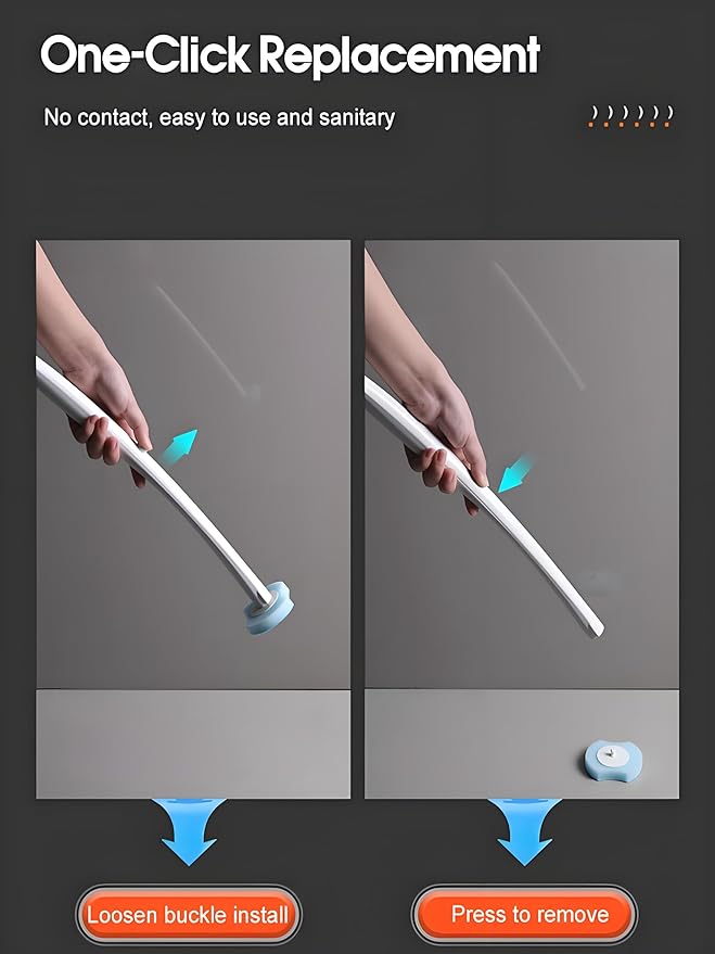 56 Count Toilet Bowl Wand Refills, KIRIKIT Wall-Mounted Disposable Toilet Cleaner Brush Heads for Bathroom Toilet Scrubber Cleaning Accessories, Lavender, Lemon, Ocean-CasaMuseHome