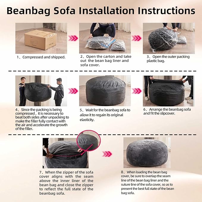 6FT,Oversized Bean Bag Chairs for Adults,Giant beanbag with Filler Included，Fluffy Memory Foam,Soft and Comfy Corduroy Fabric,Gaming Chairs Suitable for Living Room and Bedroom (Blue, 6 Foot)-CasaMuseHome