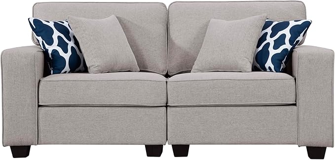L Lengend Vansen Modular Sectional Sofa U Shaped Couch with Ottoman Modern Reversible Corner Sectional Couch for Living Room (Light Grey, 2+3)-CasaMuseHome