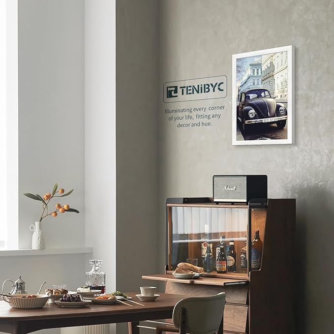 13x19 Picture Frame 3 pk, Textured White Solid Wood Poster Frame, HD Tempered Glass, Wall Gallery Frame-CasaMuseHome