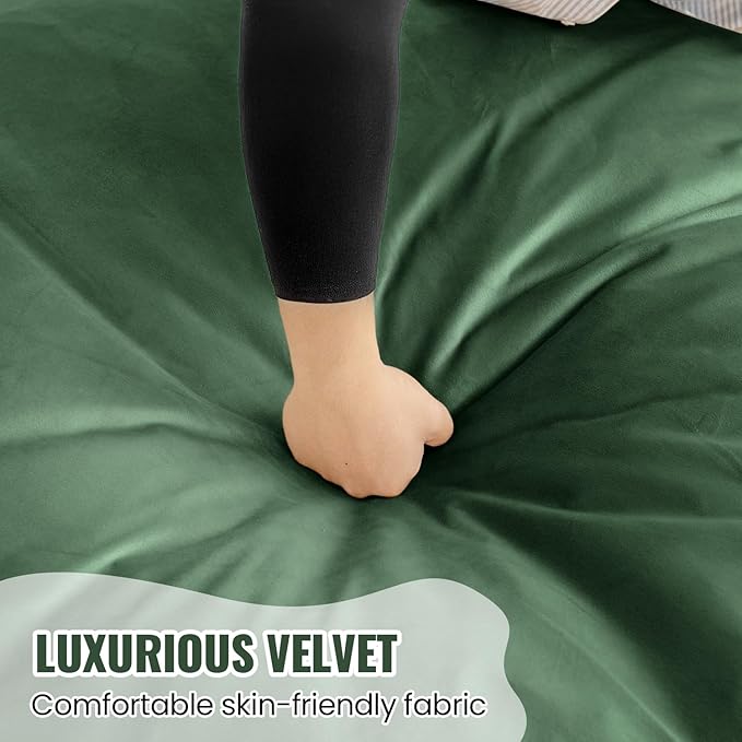 4FT Bean Bag Chair: Bean Bag with Velvet Cover, Fluffy and Comfy Bean Bag Chairs for Adults and Kids, Bean Bag Sofa Filled with High-Density Sponge for Gaming (Green)-CasaMuseHome