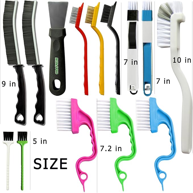 14Pcs Small Crevice Cleaning Brush Set, Groove Gap Cleaning Tool for Cleaning Kitchen,Bathroom, Corner, Sink,Door,Window Track,Cup-CasaMuseHome