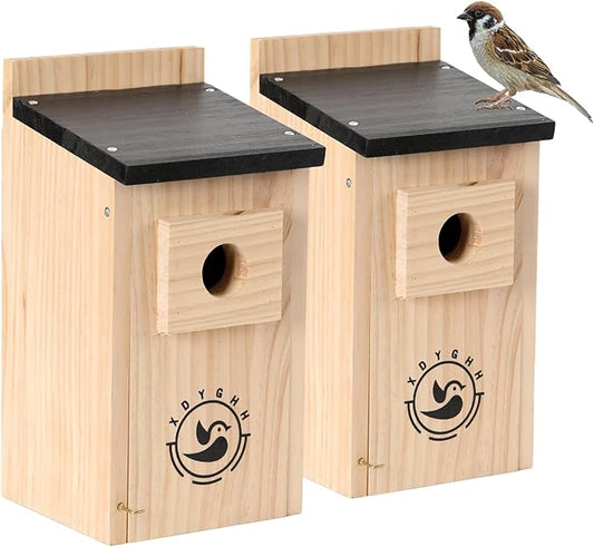 2 Pack Bird Houses for Outside,Bird House kit,Hummingbird House,Blue Bird House Outdoor Wren Swallow Finch-CasaMuseHome