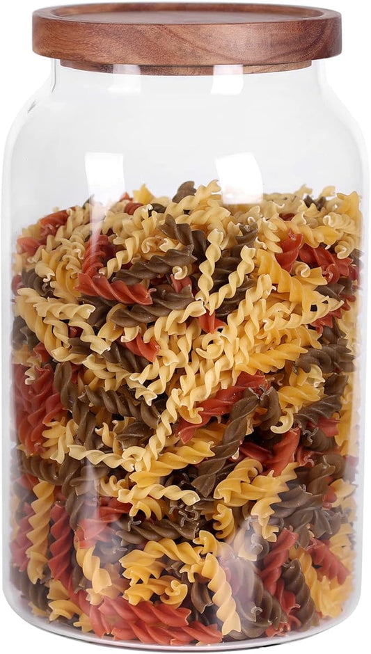 1 Gallon Glass Jar with Airtight Lid and Anti-Skid Bottom for Dry Food Storage-CasaMuseHome