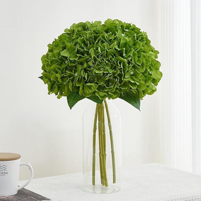 8pcs Fake Flowers Silk Hydrangea Artificial Flowers Bouquets Faux Hydrangea Stems for Home Table Centerpieces Wedding Party Decoration-CasaMuseHome