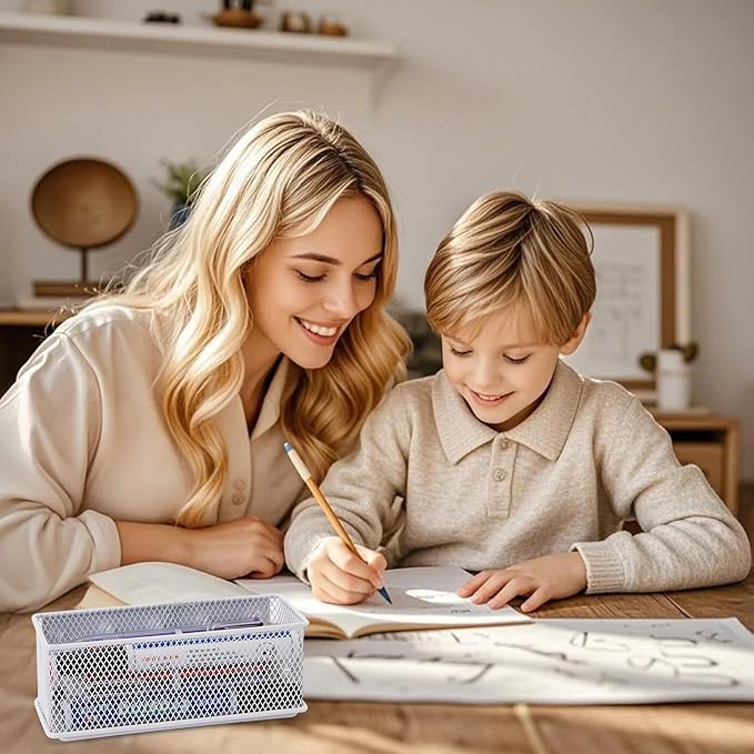 6.29"x2.28"x2.48" Magnetic Basket for Whiteboard White Magnetic Basket for Fridge Magnetic Organizer Holder with 5 Strong Magnets Magnetic Holder for Refrigerator Locker-CasaMuseHome