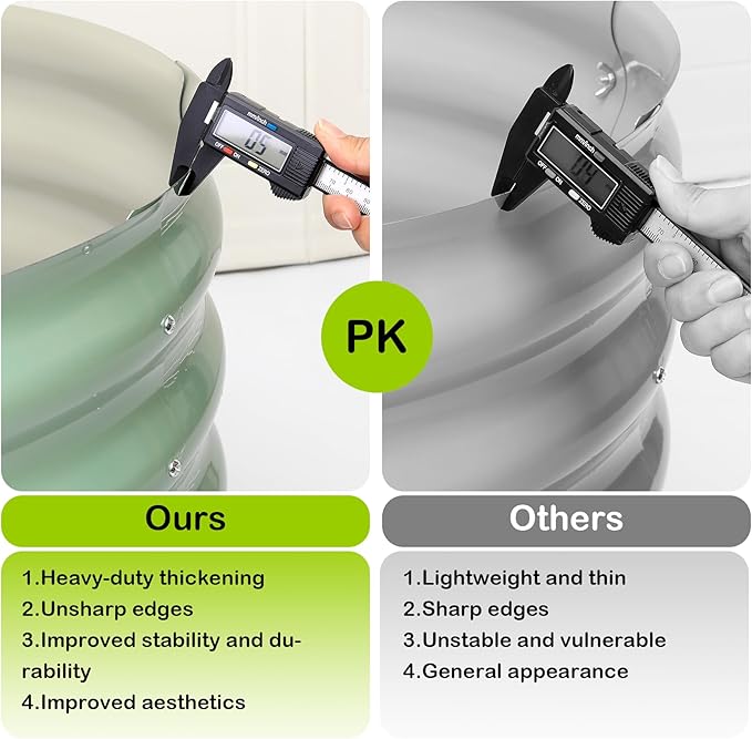 2 Pcs 4.5x2x2ft Oval Raised Garden Bed, Galvanized Raised Beds,Open-Ended Base Metal Raised Planter Beds,Garden Bed Outdoor,Planter Raised Boxes for Vegetables, Flowers,Tool-Free Asse,Green-CasaMuseHome