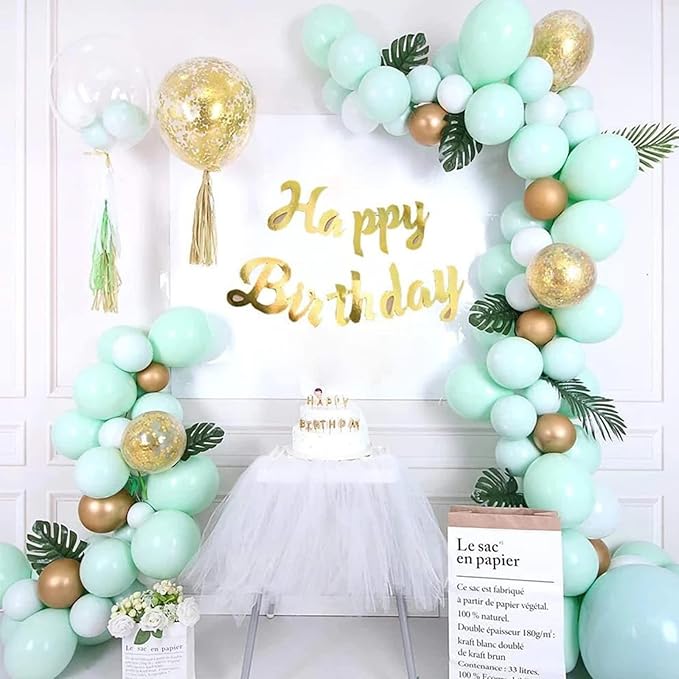 130pcs Mint Green Balloons Different Sizes 18" 12" 10" 5" Pastel Light Green Balloons for Boys Girls Birthday Baby Shower Gender Reveal Wedding Decorations-CasaMuseHome