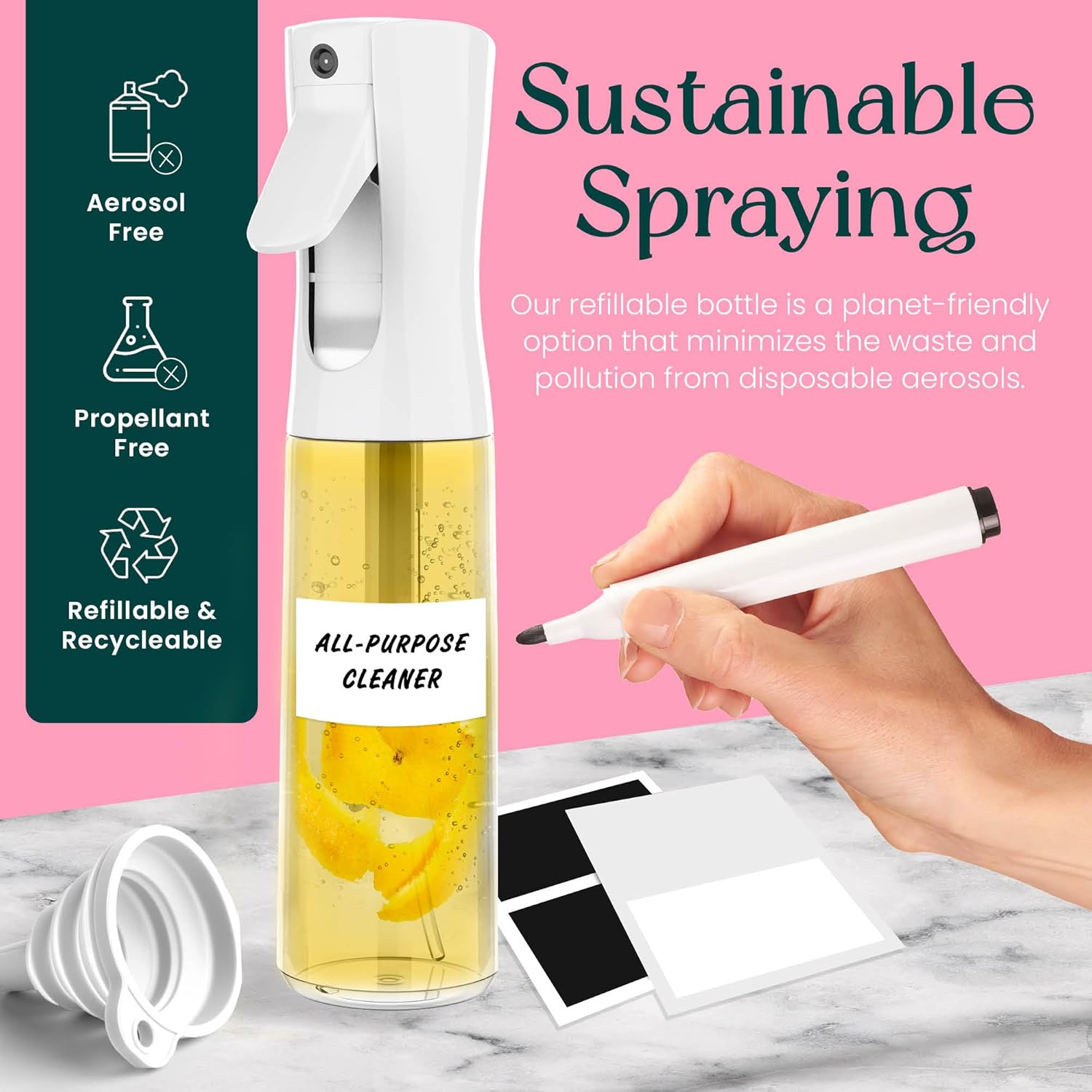 BeautifyBeauties Hair Spray Bottle – Ultra Fine Continuous Water Mister for Hairstyling, Cleaning, Plants, Misting & Skin Care (Clear)