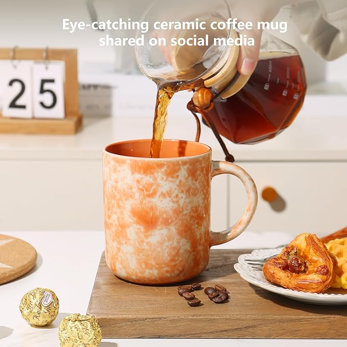 17 OZ Coffee Mugs Set of 4, Ceramic Modern Coffee Mugs Set with handle for Tea/Latte/Milk/Cocoa.-CasaMuseHome