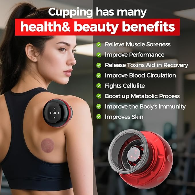 5-in-1 Smart Cupping Therapy Set, 12-Level Temperature & Suction Control, Massage Cupping Kit for Targeted Pain Relief, Neck/Shoulder/Back Muscle Soreness & Blood Circulation Improvement-CasaMuseHome