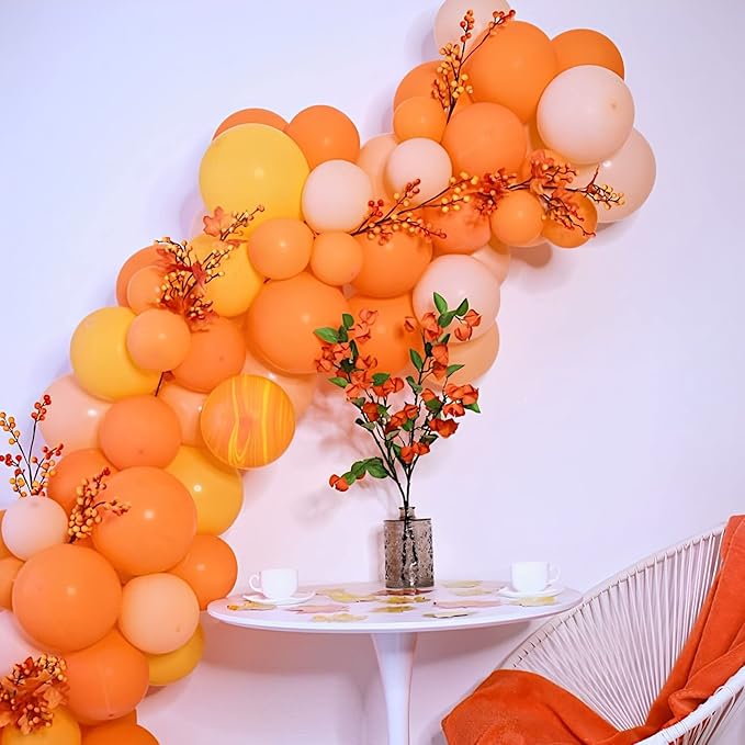 130pcs Orange Balloons Different Sizes 18" 12" 10" 5" Orange Matte Latex Balloons for Boys Girls Birthday Baby Shower Gender Reveal Wedding Gender Reveal Autumn Party Decorations-CasaMuseHome