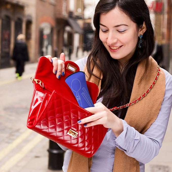 3 Pack Reusable Flatware Sets Knife, Fork, Spoon, Chopsticks, 12Pcs Portable Travel Stainless Steel Tableware Dinnerware with Carrying Case-CasaMuseHome