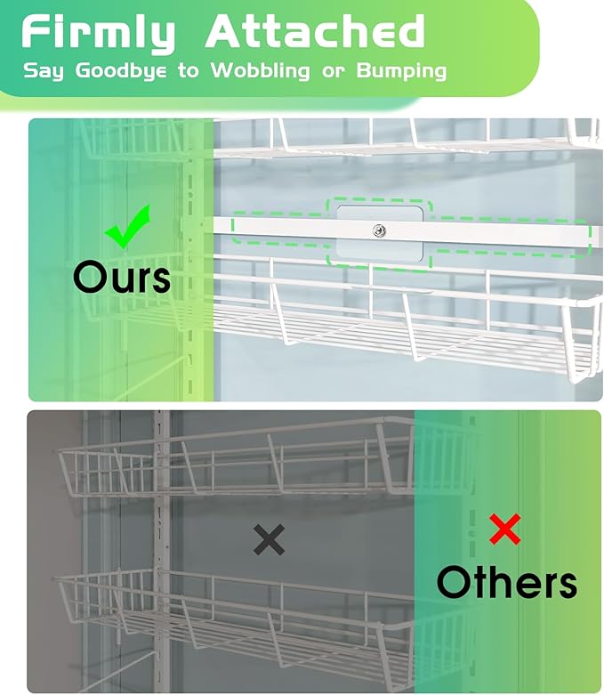 White 10-Tier Over The Door Pantry Organizer, Pantry Organization and Storage, Metal Hanging Adjustable Basket, Wall Spice Rack Seasoning Shelves, Home & Kitchen Essentials-CasaMuseHome