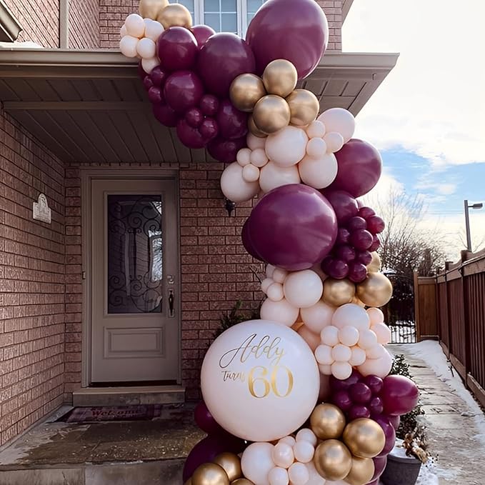 130pcs Burgundy Balloons Different Sizes 18" 12" 10" 5" Wine Red Balloons for Birthday Graduation Bride Baby Shower Wedding Decorations-CasaMuseHome