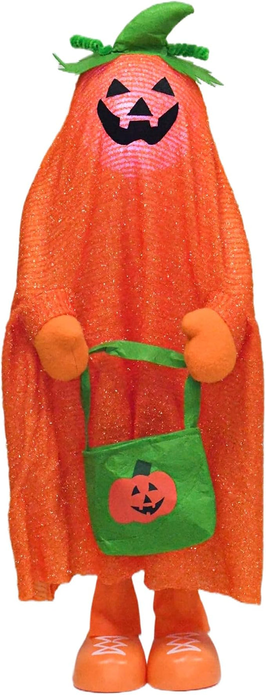32" Front Porch Light up Halloween Pumpkin Figure Décor, Kit Standing Trick or Treat Indoor and Outdoor Decorations-Pumpkin-CasaMuseHome