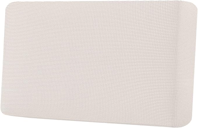 H.VERSAILTEX Super Stretch Individual Seat Cushion Covers Sofa Covers Couch Cushion Covers Slipcover Sets Thick Jacquard Textured Twill Fabric (1 Piece Loveseat Cushion Cover, Ivory)-CasaMuseHome