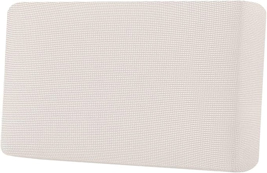 H.VERSAILTEX Super Stretch Individual Seat Cushion Covers Sofa Covers Couch Cushion Covers Slipcover Sets Thick Jacquard Textured Twill Fabric (1 Piece Loveseat Cushion Cover, Ivory)-CasaMuseHome