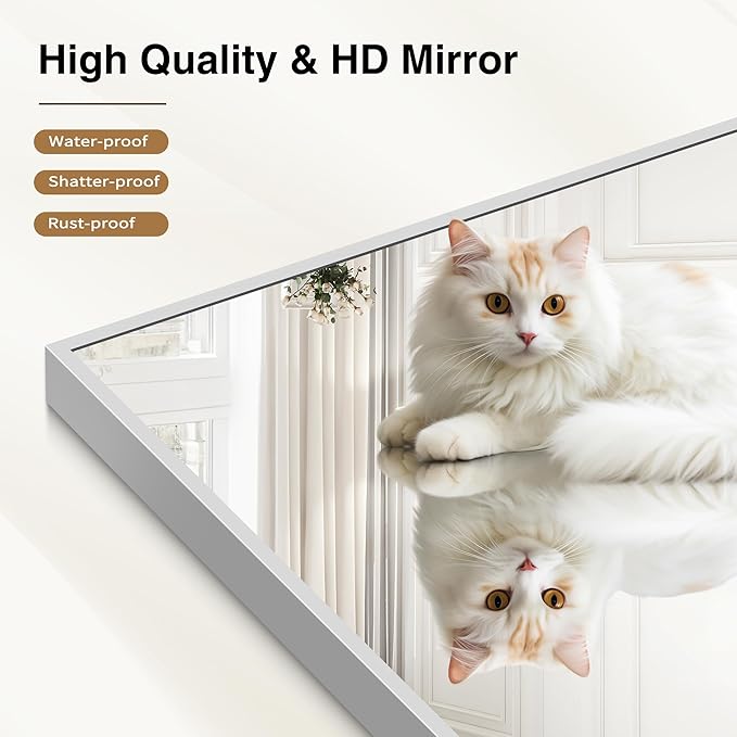 40x60inch Silver Bathroom Mirror, Silver Rectangle Mirror with Frame, Large Rectangular Wall Mirrors for Bathroom, Living Room, Hair Salon, Big Farmhouse Mirror Hang Horizontal/Vertical-CasaMuseHome