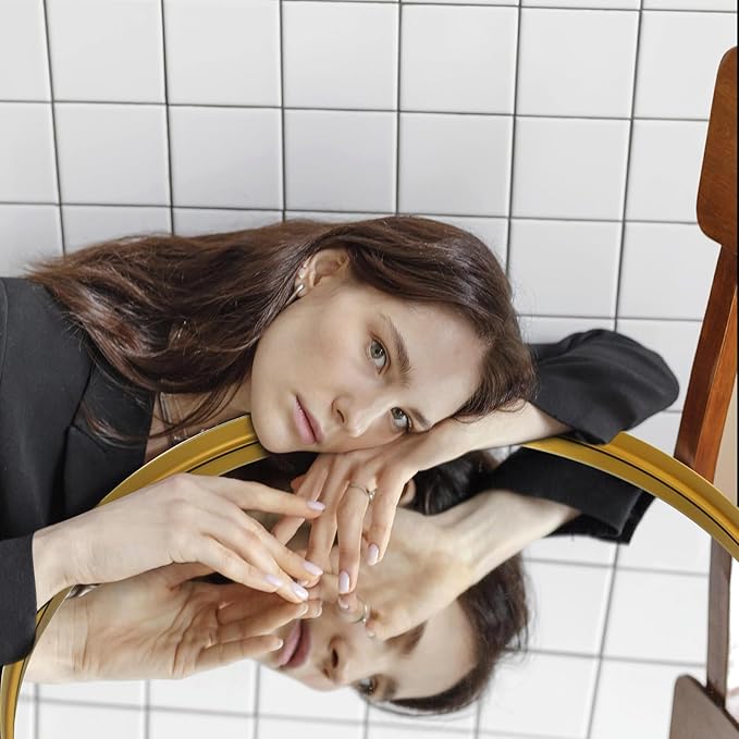 36 Inch Round Bathroom Mirror - Wall Mounted Circle Mirror with Metal Frame, Modern Mirror Suitable for Bathroom, Vanity, Entryway, Living Room, Wall Decor,Gold-CasaMuseHome